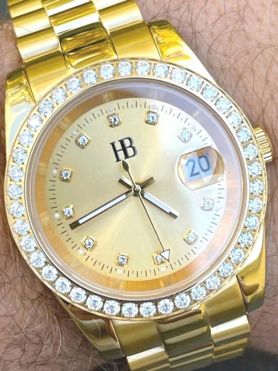 HarlemBling Other - MOISSANITE Automatic Presidential Watch Gold Plated Iced Pass Diamond Test 41mm